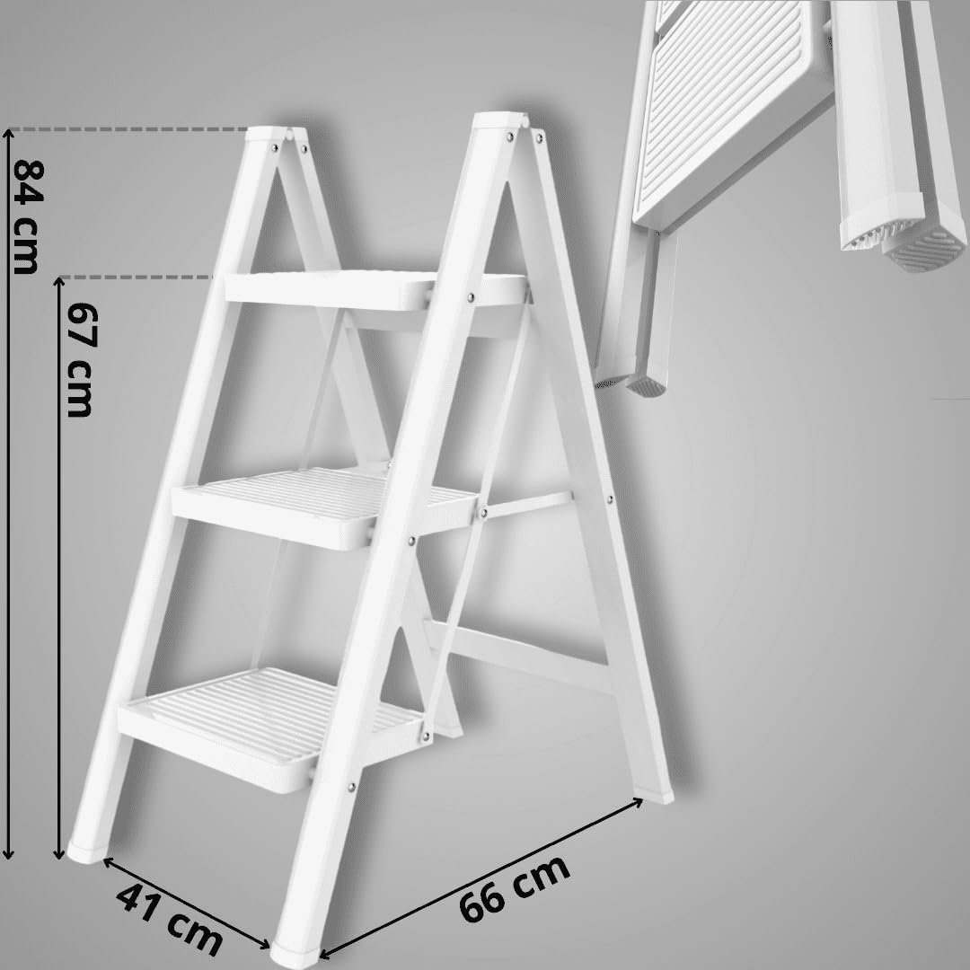 Folding Standing Ladder | Wide Non-Slip Steps - Image 2