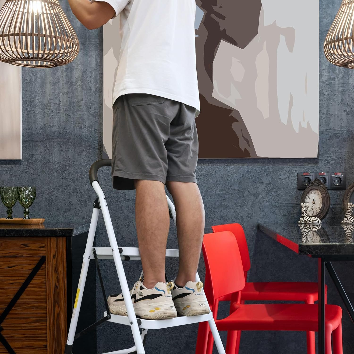 Two-Step Ergonomic Folding Ladder Stool - Image 2